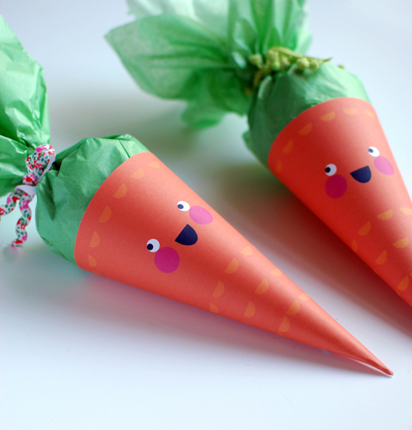 PRINTABLE :: Cute carrot Easter treat cones